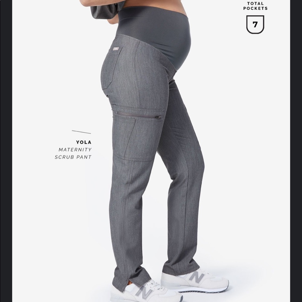 Figs Basa & Yola 2.0 Maternity Scrub Set Graphite